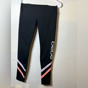 Bebe kids Black Leggings with Pink and Purple Accents